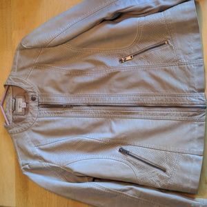 Faux leather moto jacket